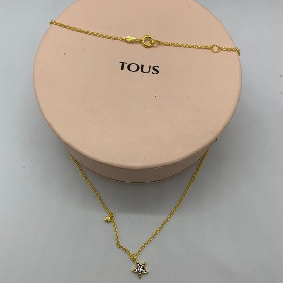 TOUS Necklace Silver vermeil TOUS New Motif Necklace with sapphire star 45cm - Picture 8 of 8